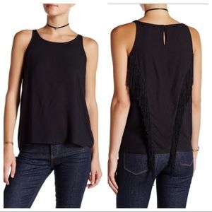 NWT Olive & Oak Women's Fringe Top, Black, X-Small